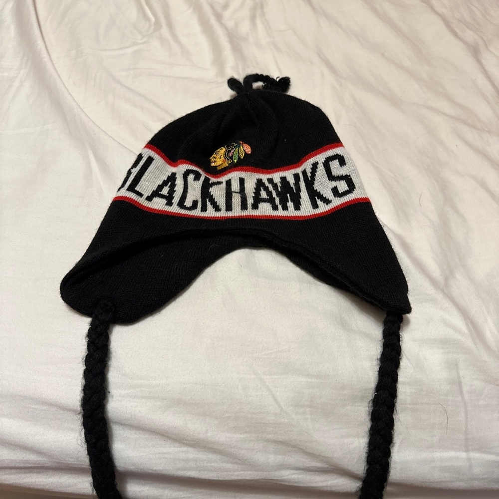 chicago blackhawks winter hat black